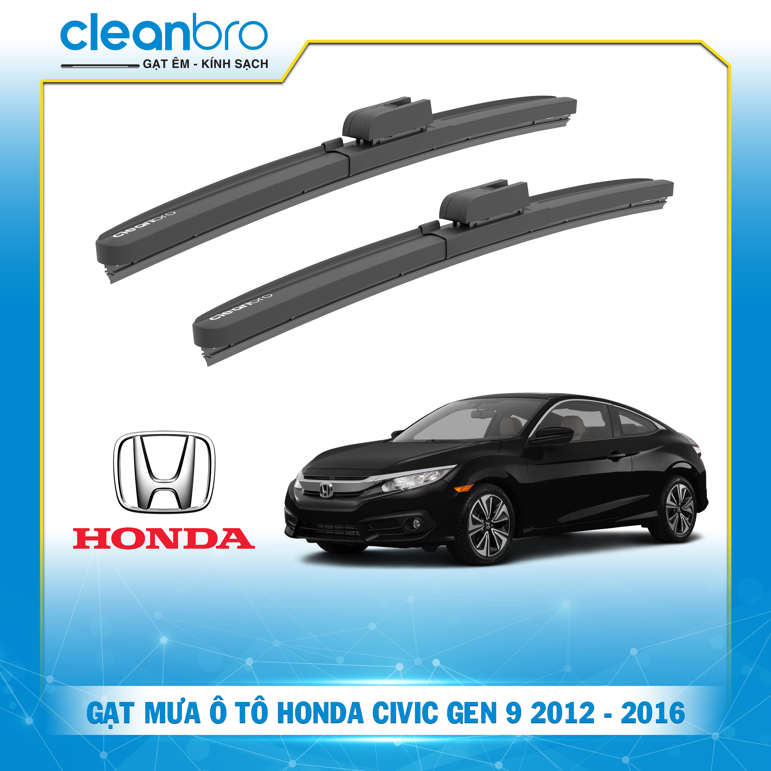 Gạt mưa ô tô hiệu ứng lá sen Honda Civic Gen 9 [2012-2016]